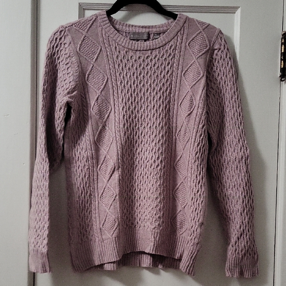Women's Cable Knit Sweater - Light Purple